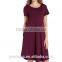 Wholesale latest fashion short sleve ladies O-Neck simple soft women dress