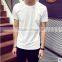 2017 men of pure white collar T-shirt men's short sleeve pure color clothes