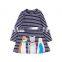 S33555W Baby Girl Long Sleeve Animal Printed Cotton Dress