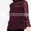 2016 Guangzhou Shandao OEM/ODM New Fashion Design Women Summer Casual 3/4 Sleeve Wine Red Lace Blouse Neck Designs Pictures