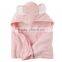 Wholesale hooded cotton baby bath towel set pink