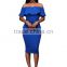 2017 hot sale wholesale women clothes Women Fashion Summer Color Short Sleeve Off The Shoulder party Dress