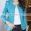 Korean Style New Design Fashion PU Leather Blazer Jacket For Women
