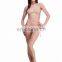 Belle 3 Pc Beautiful Trisome Bikini Set With Robe In Beige