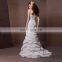 Elegant Mermaid One Shoulder Flowers Pleated Wedding Dress Sweep Train