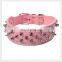 Mushroom Rivet Pet Leather Collar Leather Leash Training Dog Rope Pet Neck Chain Pet Supplies