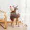 Yarncrafts Hand Made Soft Mr. Elk Animal Wooden Kids Decoration Step Stool