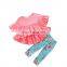 New design floral pant set organic cotton kids 2pcs clothes