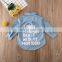Autumn Toddler Baby Girl Coat Cotton Denim Kids Children Clothes Letters Printed Tops T-Shirt Trench Jacket