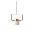 modern simple Vintage industrial wrought iron white acrylic hanging pendant lamp
