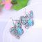 wholesale fashion vintage resin acrylic kallaite butterfly fingernail earring posts backs punjabi