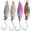 Mixed Colors Fishing Lures Spoon Bait Set Metal Lure Kit Sequins Fishing Lures with Box single Hooks Fishing Tackle hard Bait