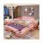 Multi functional genuine leather bed 1.8 m double bed massage wood beds