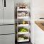ABS Plastic 3-tier Kitchen Storage Rack Large Capacity Storage Basket Storage Holder with Pulley
