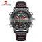 NAVIFORCE 9160 Mens Luxury Brand New Japan Led Digital Analog Watch Army Light Week Time Leather Watches