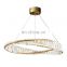 Gold Crystal Chandelier Modern Luxury Indoor Bedroom Pendant Light LED Modern 3 Rings Ceiling Lamp