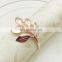 Cheap Rose Gold Leaf Napkin Rings Metal Maple Leaf Napkin Ring Holder Silver Wedding Napkin Ring Buckle For Table Decoration