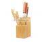 Bamboo Universal Knife Block Two-Tiered Slot-Less Wooden Knife Stand Organizer & Holder