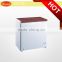 Wooden color solid door chest freezer /horizontal freezer top open
