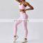2 Pcs Seamless Cross Backless Sports Bras Sets Custom Logo High Waist Yoga Leggings
