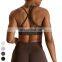 Wholesale Sports Bra Breathable Adjustable High Elastic Cross Back Bras Running Fitness Yoga Top Seamless Sports Bra For Women