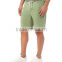 Wholesale Custom Mens Green Beige Burnout Wash Shorts