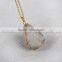 China jewelry manufacturer big stone opal white quartz druzy pendant design