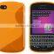 Keno Bumper Case for BlackBerry Q10 TPU S Line Wave Hybrid Gel Skin Case Protective Jelly Cover