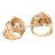 Pearl Stud Hollow Rhinestone Filigree Ring Set