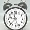 quartz analog table clock, metal belling clock, 3.5" metal twin bell alarm clock