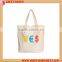 Recyclable foldable cotton canvas tote bag, print logo tote bag cotton for shopping