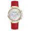 Top Sell 3 Hands White Dial Leather Band Watches For Women
