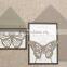 Butterfly Wedding Invitations - shimmer silver, slate gray, black and white, neutral, pearl shimmer, laser cut invitations