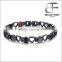 Heart Shaped Germanium Titanium Steel Sports Energy Bracelet Black Plated for Ladies