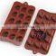 Wholesale 15-cavity silicone heart chocolate candy mould trays