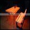 Portable garden table and chairs, colorful lighting garden table and chairs