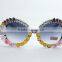 Handmade Polymer Clay Flower New Vintage Fashion Beach Rhinestone Sunglasses