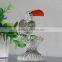 2016 wholesale clear decorative small crystal glass parrot bird
