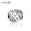 Wedding Jewelry Engraved Letter Merry Me 925 Sterling Silver CZ Micro Pave Beads