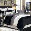 100% polyester bedding sheet with black & white stripe for sale