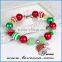 Colorful Glass Bead Handmade Christmas Adjustable Size Bracelet With Snowman Hat