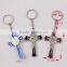 2016 new design wholesale key chain 3-colors big St. Benedict metal crucifix key chain cross key holder