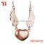 Rose gold plating choker necklace angel wings heart broken 316l stainless steel jewelry new gold chain design for women