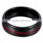red line enamel black tungsten ring for ring