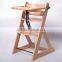 EN14988 Beech wood multifunctional baby high chair 3 in 1 high chair baby feeding
