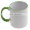 11oz handle and rim color sublimation mug wholesale