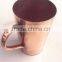 CUP SHAPE MOSCOW MULE SOLID COPPER MUG WITH COPPER HANDLE , COPPER MUG FOR VODKA & MOSCOW MULE, MOSCOR MULE COPPER CUP