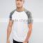 Custom Contrast Raglan Short Sleeve Crew Neck White Men's 100% Cotton Soft Jersey Regular Fit Casual Blank Design T-Shirt