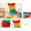 Hot sales baby socks cute children's striped tube socks thick kintted kids socks