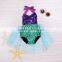 S60669B Newborn Kid Clothes Cotton Baby Girl Mermaid Romper Infant Jumpsuit